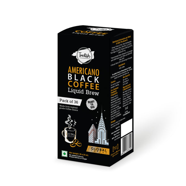 Americano Black Coffee - Liquid Brew - Pack of 36 Sachets
