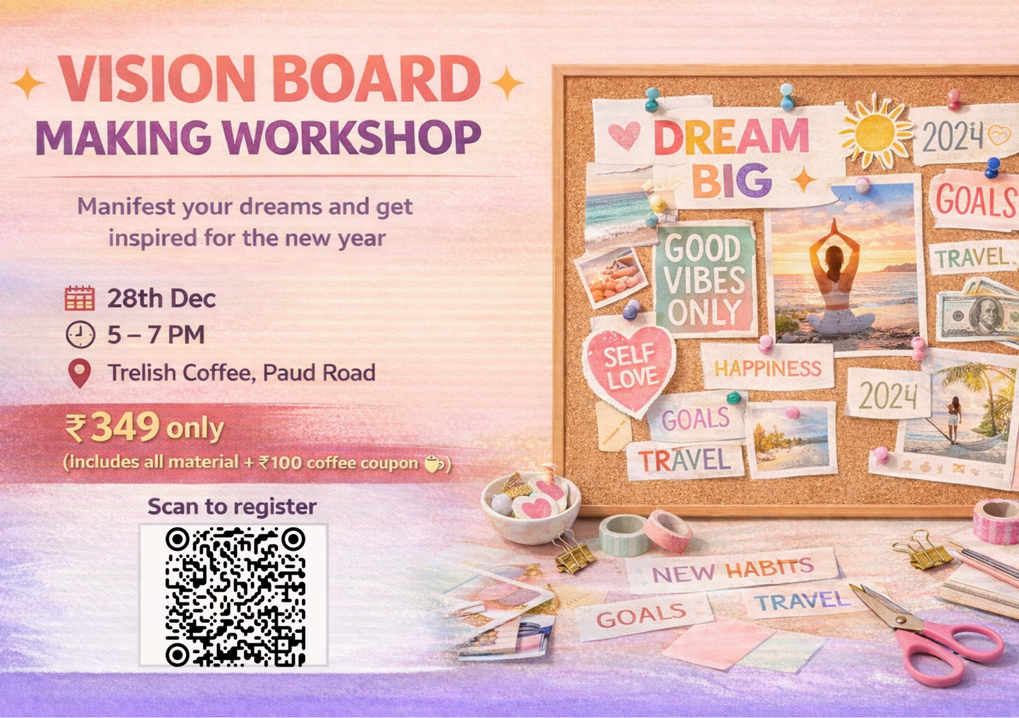 Vision Board workshop at Trelish Coffee