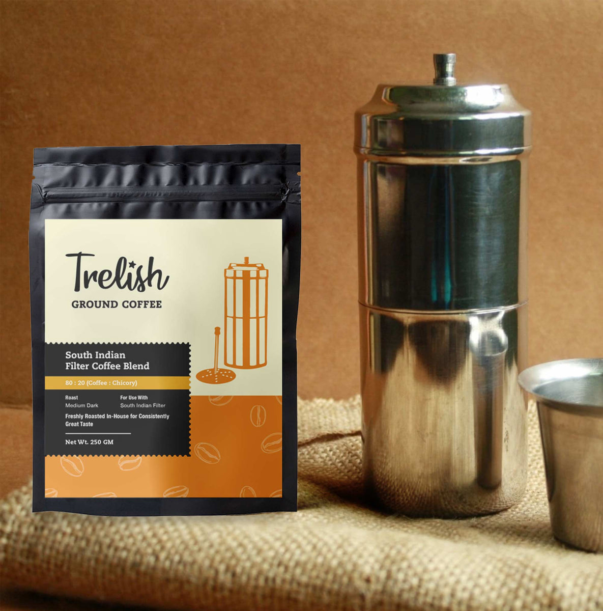 South Indian Filter Coffee 80:20 Blend Ground Coffee (250 gm